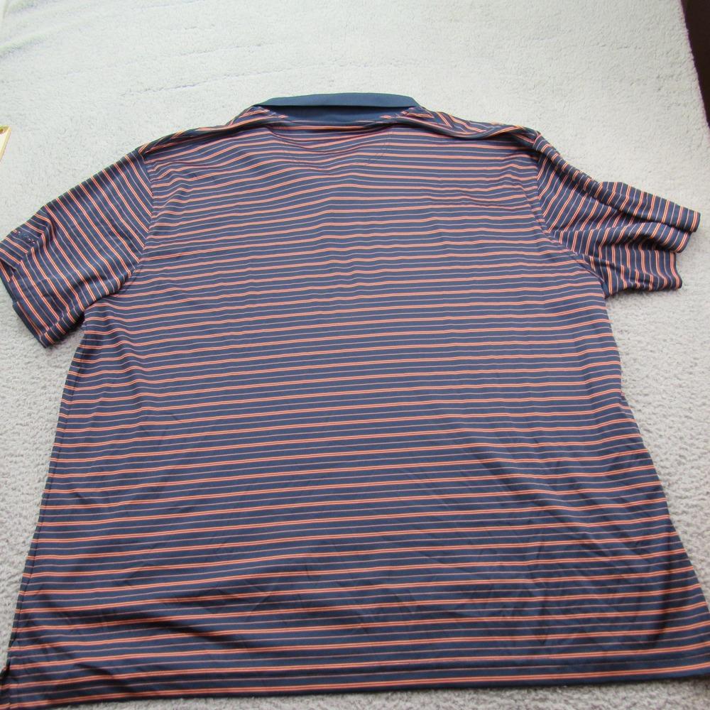 Reebok Golf Mens Short Sleeve Striped Polo Shirt Navy Orange Size XXL - Picture 3 of 5